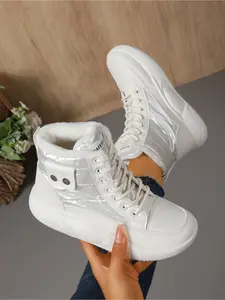 Women's autumn and winter fashion plush short boots; thick-soled high water platform waterproof upper leisure outdoor boots; lightweight comfortable soft sole anti-skid-resistant high-throughput commuting warm women's boots Winter Boot Shoes