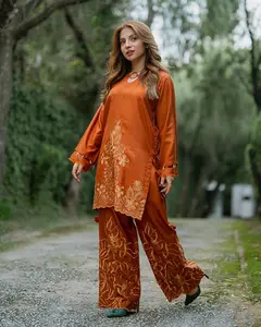 Day to Night by Mona – Raw Silk Chikankari 2pc Co-ord Set DNM8