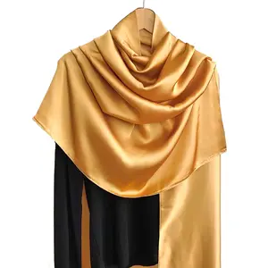 NWT Long Soft Satin Silk Scarf 32"x72" Rectangle Shawl Wrap Brown 6507