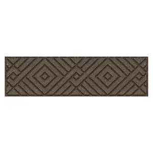 TierraVerde 4 Pack 10"x36" Diamond Weave Stair Tread Decorative Panels, Brown
