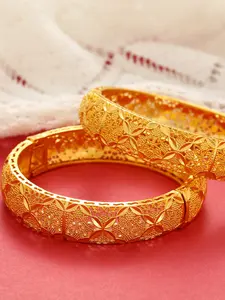 2-piece copper gold-plated women's open bangle bracelets, Elegant Jewelry Bracelet, classic and retro, elegant and luxurious, suitable for weddings and various occasions, can be worn in all seasons