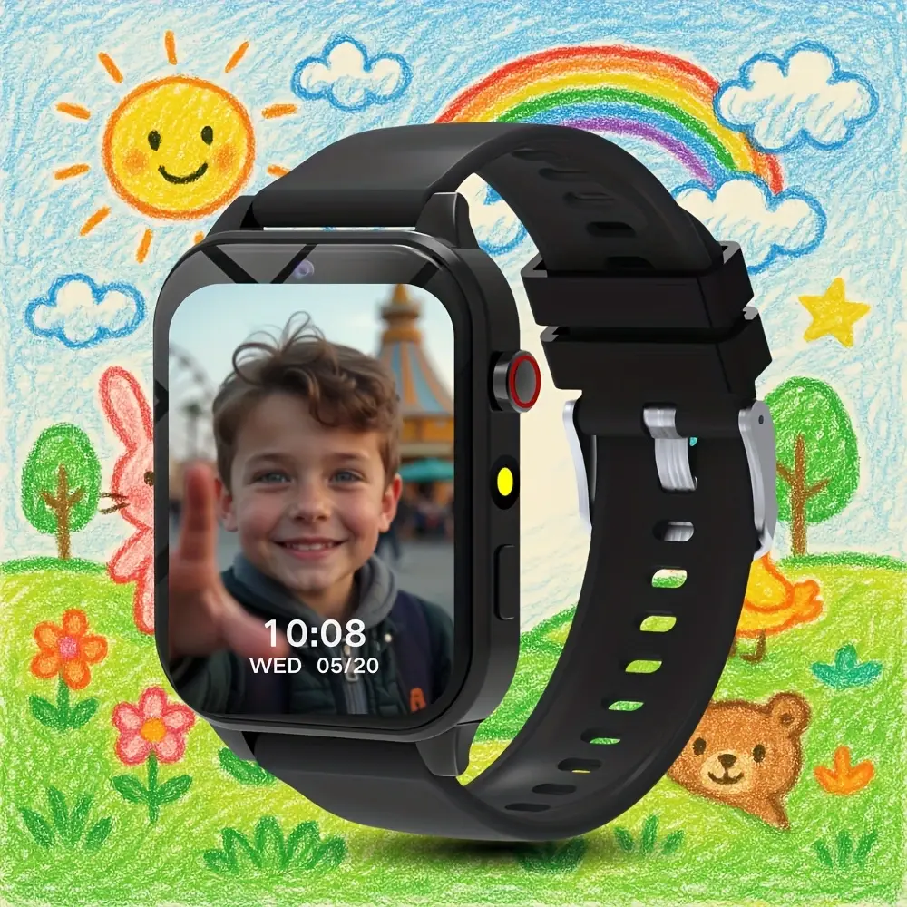 Children's Smart Watch, Children's Game Watch, 18 Fun Games, 1.83 Inch Touch Screen,  Step Counter, Taking Photos, Flashlight, , Alarm Reminder, Camera, Album, , Calendar, Step Counting, Countdown, Calculator, Stopwatch, Flashlight Light