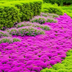 1000pcs Creeping Thyme Seeds for Planting – Low Maintenance Ground Cover Plants – Non-GMO Heirloom Perennial Thymus Serpyllum Seeds – Fragrant Flowers for Outdoor Garden Landscaping, Lawns, Borders & Walkways
