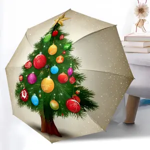 Christmas Tree printed new universal umbrella, automatic folding umbrella, portable foldable design travel umbrella, outdoor umbrella, Black Friday, Christmas birthday gift. YSP186