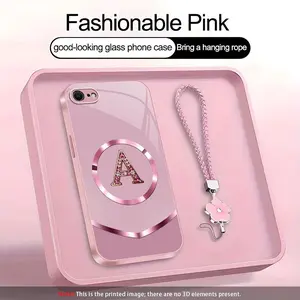 Suitable for [iPhone Se 2] high-end MagSafe phone case🥰，and comes with a complimentary four-leaf clover lanyard—choose from all 26 letters.YM99
