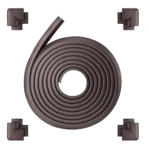 summervibes Baby Proofing Edge & Corner Protector Kit, 18 ft Bendable NBR Soft Foam Cushion, 8 Corner Pads, 3M Adhesive, Easy Installation, Conforms Edges Child Proof Safety Bumpers for Furniture, Fireplace