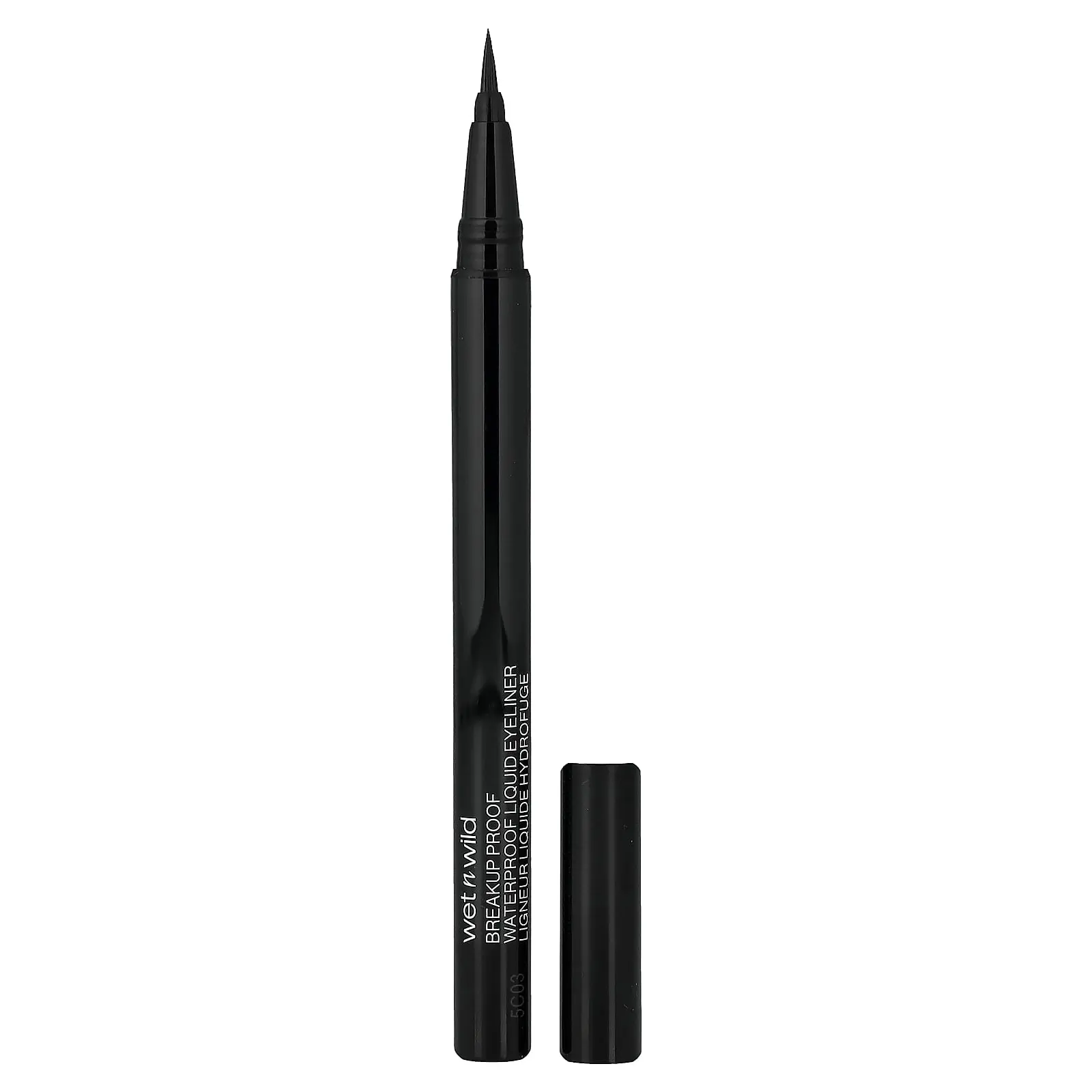 wet n wild Breakup Proof, Waterproof Liquid Eyeliner, 1111509 Ultra Black, 0.03 fl oz (0.9 ml)