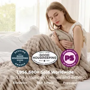 【Spring Glow Up】Bedsure Luxury  Corduroy Fleece Sleep  Blanket- Ultra Soft, Warm, Cozy Extra Soft  Baby Blanket for Sofa, Bed, Nursery Ideal Seasonal Gift Solid Yellow Color, Lightweight Comforter