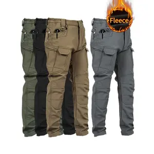 Men's Fleece Lined Snow Ski Overalls, Winter Waterproof Outdoor Hiking Pants, Tactical Design with Multi-Pocket Features, Slightly Stretch Fit pantaloons
