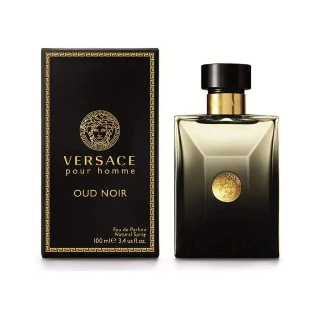 Versace Pour Homme Oud Noir 3.4 oz Eau de Parfum Spray - Classic Designer Fragrance for Men, Oriental Scent, 100ml