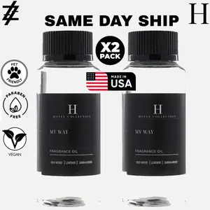 My Way Essential Oil Scent (Pack of 2) - Luxury Hotel Inspired Aromatherapy Scent Diffuser Oil - Lush Sandalwood, Warm Virginia Cedar, and Beautiful Iris - Vegan, Hypoallergenic, Paraben-Free - 120mL Fragrance Freshener Scented Bottle Perfume