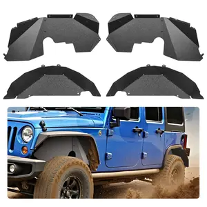 【FathersDayGift】 VEVOR Inner Fender Liner, Front & Rear Fender Liner Compatible with 2007-2018 Jeeps JK/JKU 2/4 Doors, Steel Mud Guards Bolt-on Style Fenders Flare, Wheel Well Cover Fenders Flare Liners, Black