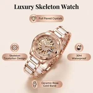Women's Luxurious Sunflower Series 30mm Round Dial Fashionable Classy Gemstone Multi-Metal Stainless Steel Quartz Analog-Digital Watch - Waterproof, Affordable, Ideal for Modern Everyday Wear, Birthday Gift with Box & Accessories, Watches For Women, Gemst