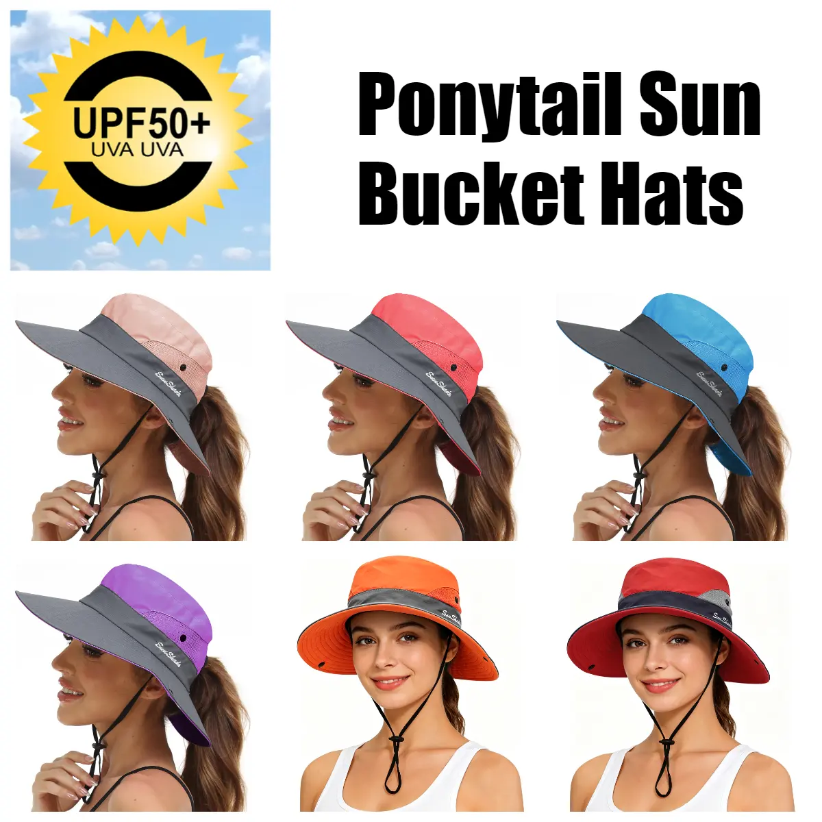 Women Sun Boonie beach Hat Summer activity Bucket Cap Wide Brim UV Protection Fishing, travel ,Quick-Dry Breathable Polyester Adjustable outdoor, Fits 21"-22.8" Head Circumference,camping essentials