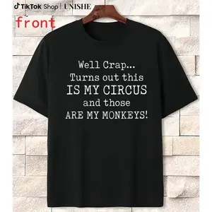 Men’s Comfortable Cotton Short-Sleeve Round Neck Casual T-Shirt - Streetwear Clothes for Men with Circus Monkey Graphics