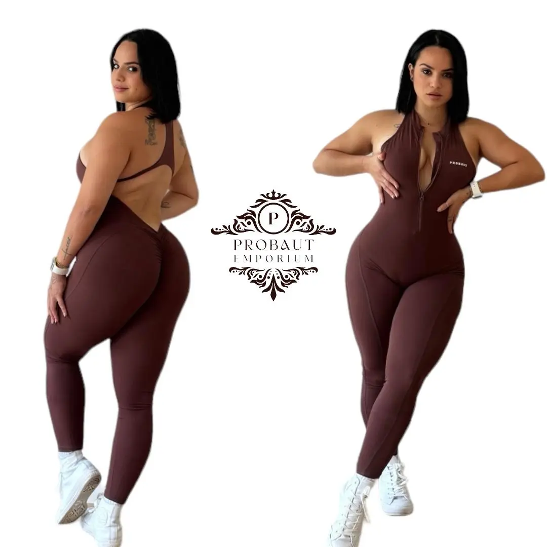 Mock Neck Front Zipper Jumpsuit
