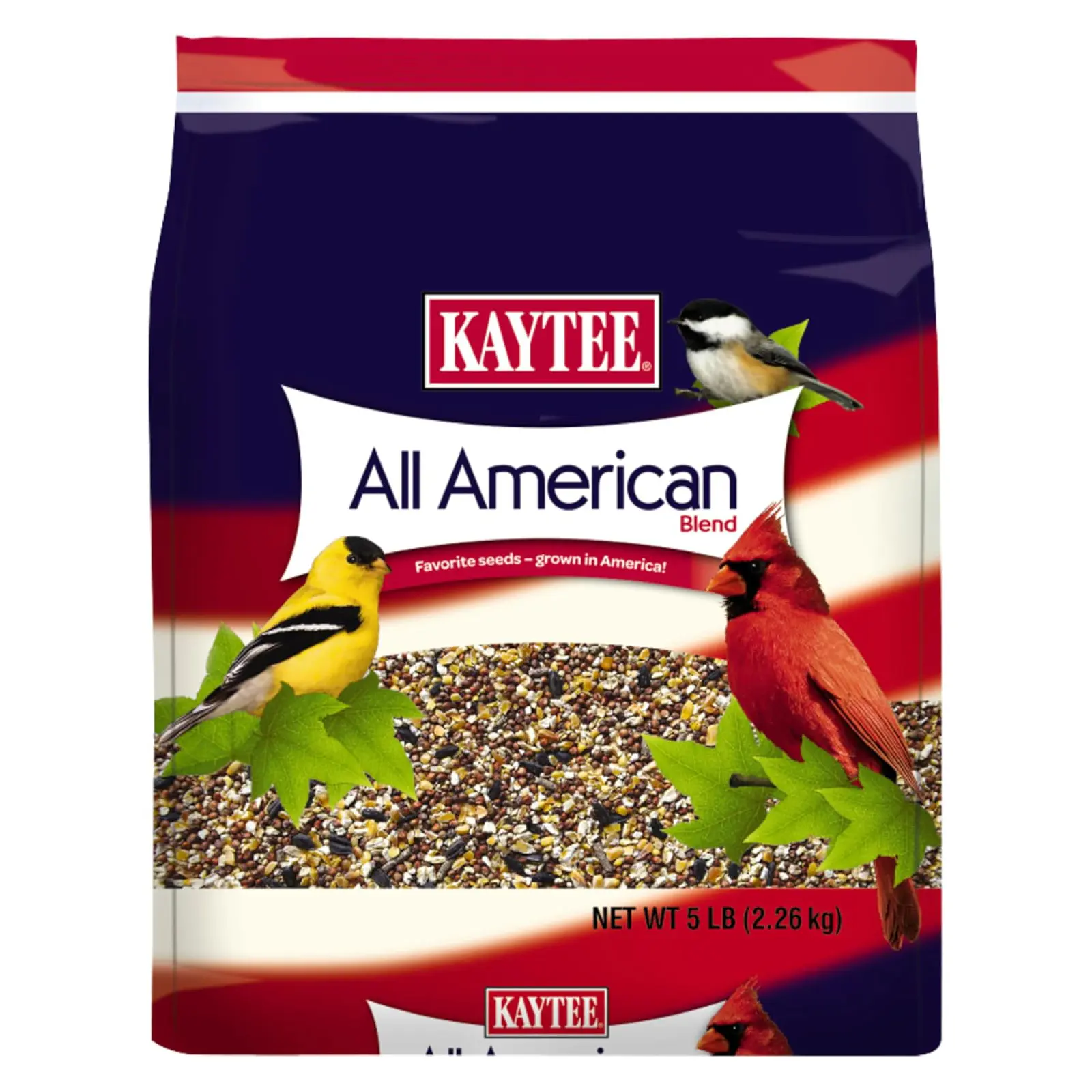 Kaytee All American Wild Bird Food Seed Blend for Cardinals, Blue Jays, Finches & Other Outdoor Wild Birds, 5 Pounds