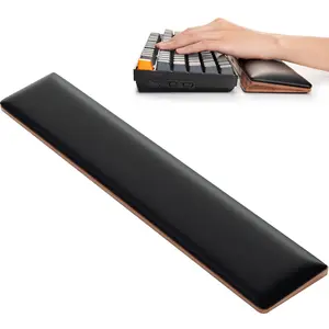 COLORCORAL Mahogany Wooden Wrist Rest Pad Computer Keyboard Ergonomic Wrist Support with Memory Foam