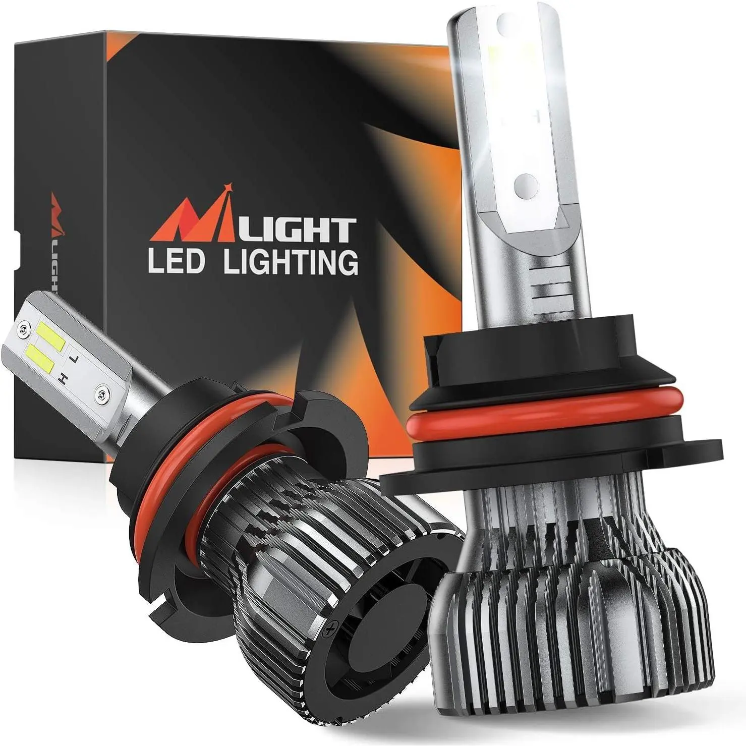 Nilight 9007/HB5 LED Headlight Bulbs E20 Series 50W 10000LM 6000K IP67 | 2 BULBS, Led Front Lights, 50W Per Set