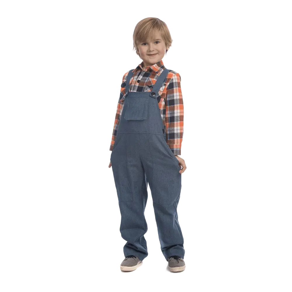 Farmer Costume Dress For Kids | Plaid Shirt & Denim Overalls Outfit - Boys Costume For Halloween, Career Day, School Plays & Theme Party - Kids Fashion