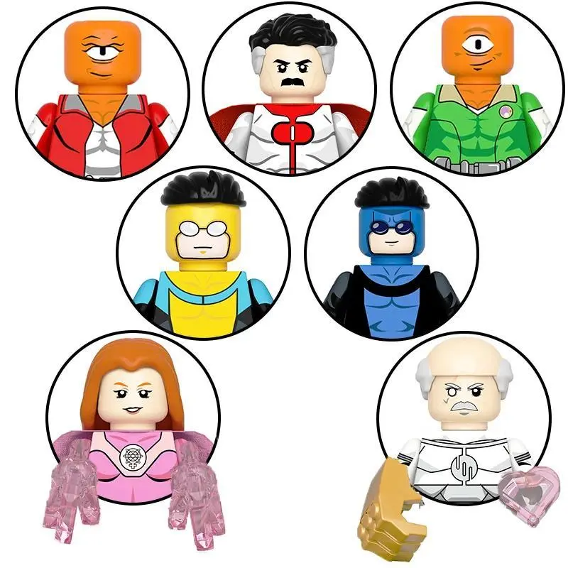 Classic Cartoon Invincible Mark Buildable Blocks Kit - Blind Box Action Figure Model, Home Ornament & Party Gift Collection Toy