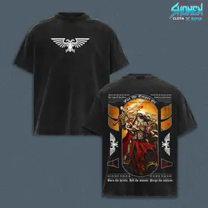 Warhammer 40K God Emperor Washed T-Shirt, Emperor Of Mankind Graphic Tee, Imperial Aquila Oversized Shirt, Grimdark Streetwear, Vintage Faded Y2K Gamer Merch Gift