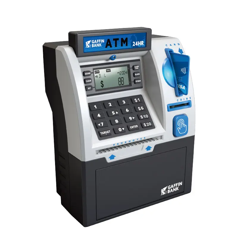 New Kids' ATM Piggy Bank with Debit Card, Coin Recognition, and Balance Tracking for Fun Money Learning