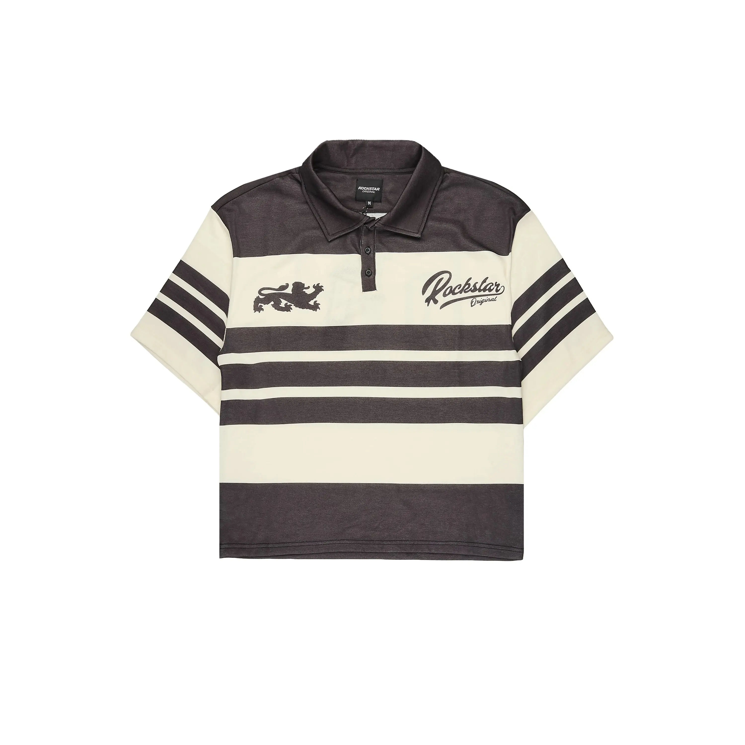 Yazan Black/Cream Crop Boxy Polo Shirt
