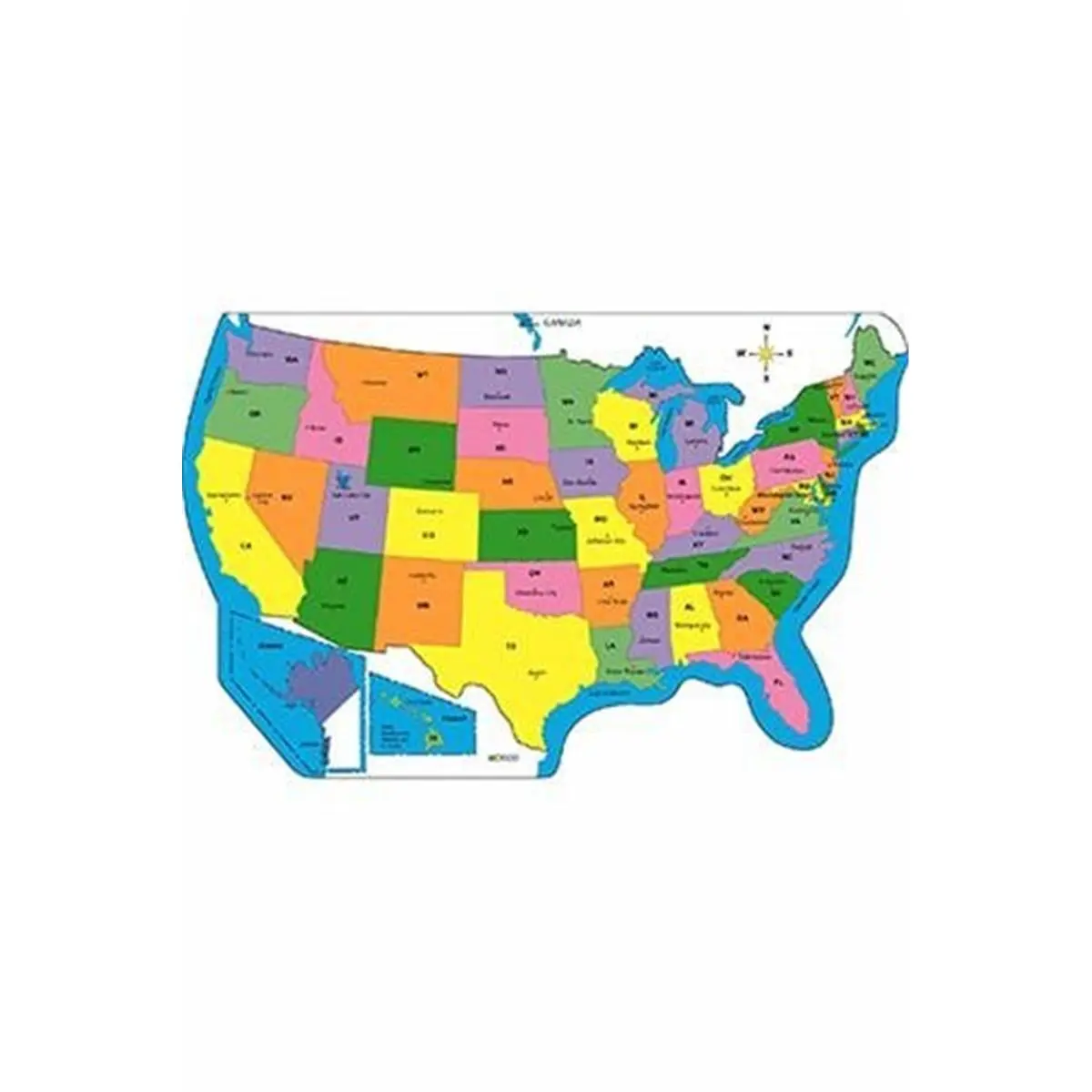 Shapes SE-1001 Practice Map Labeled Us 8X16