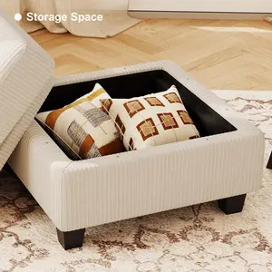 Belffin Corduroy Ottoman Modular Sectional Couch Module Parts Convertible Modern Sectional Sofa Couch