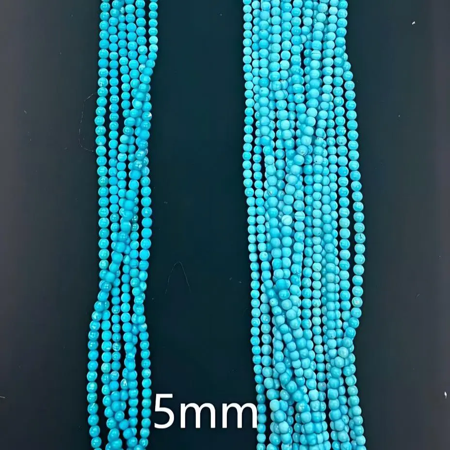 Moment Ritual | Premium Natural Turquoise Round Beads - Genuine Smooth Gemstone Loose Beads for Jewelry Making (4mm/5mm/6mm) Jade Green Necklaces