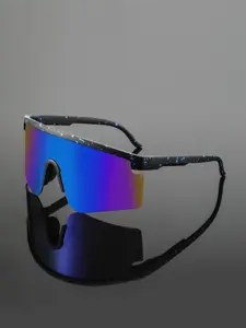 Women's Colorful Flat Top Sunglasses, Fashionable Printed Frame, High-End Style, Daily Wear Glasses, Comfortable Fit