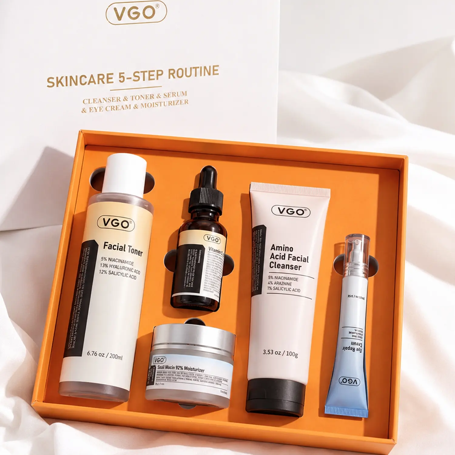 VGO Skincare Five-step Routine Daily care Repair Moisturizing Improving skin condition -A