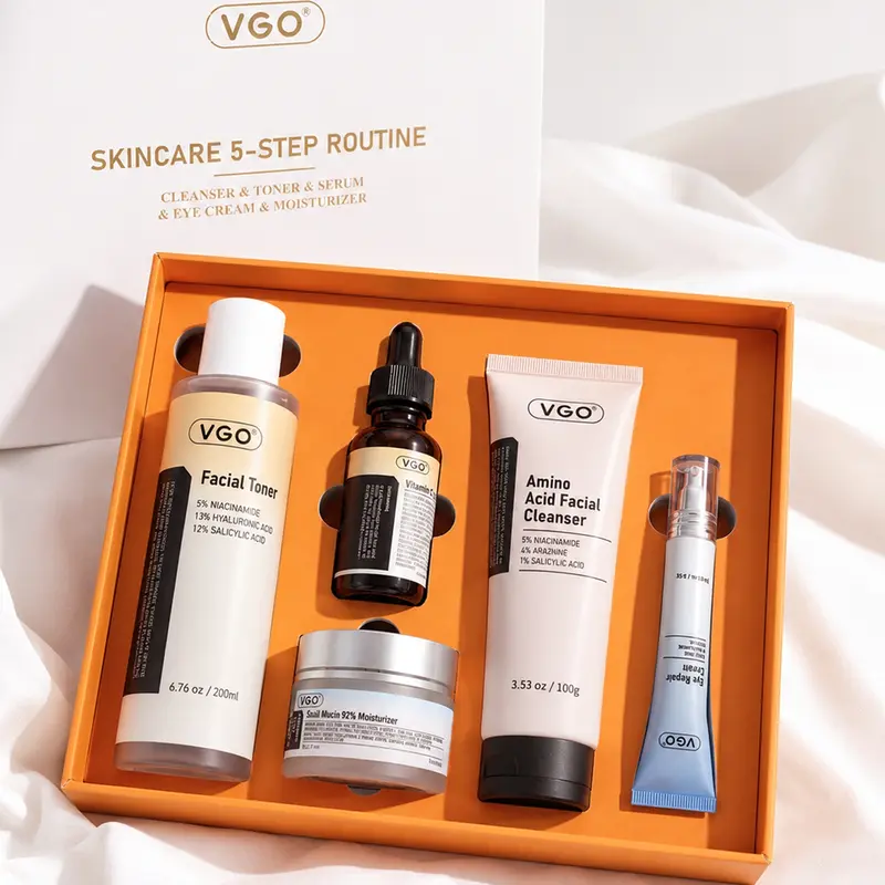 VGO Skincare Five-step Routine Daily care Repair Moisturizing Improving skin condition -A