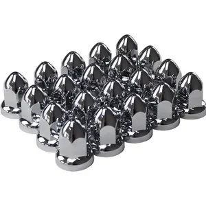 33mm Chrome Lug Nut Covers ABS Plastic Push on Bullet for Semi Trucks