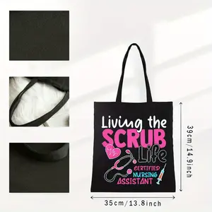 Certified Nursing Assistant Tote Bag| Living the SCRUB Life Design| Durable Bag for Nurses and Healthcare Professionals| Perfect Gift for CNA Students and Practitioners| Stylish and Functional Everyday Carry Bag