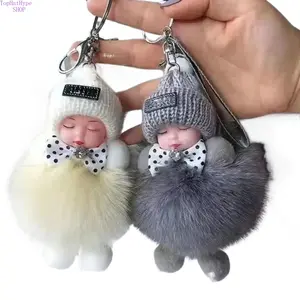 2-Pack Kawaii Fluffy Plush Sleepy Doll Keychains, Soft Cute Bag Car Key Ring Pendants, Adorable Mini Plush Trinket Accessories, Fashion Lovely Ornaments for Women Girls, Perfect Daily Decor and Sweet Holiday Birthday Gifts, Bag Charm Keychains, Charm Keyc