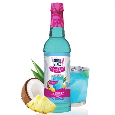 Jordan’s Skinny Mixes Sugar Free Mermaid Water Flavored Syrup, 0 Calories, Great For Water, Cocktails, Mocktails, Tea, Water, Lemonade, Smoothies, Dirty Soda, Refreshers & More! 25.4 fl oz