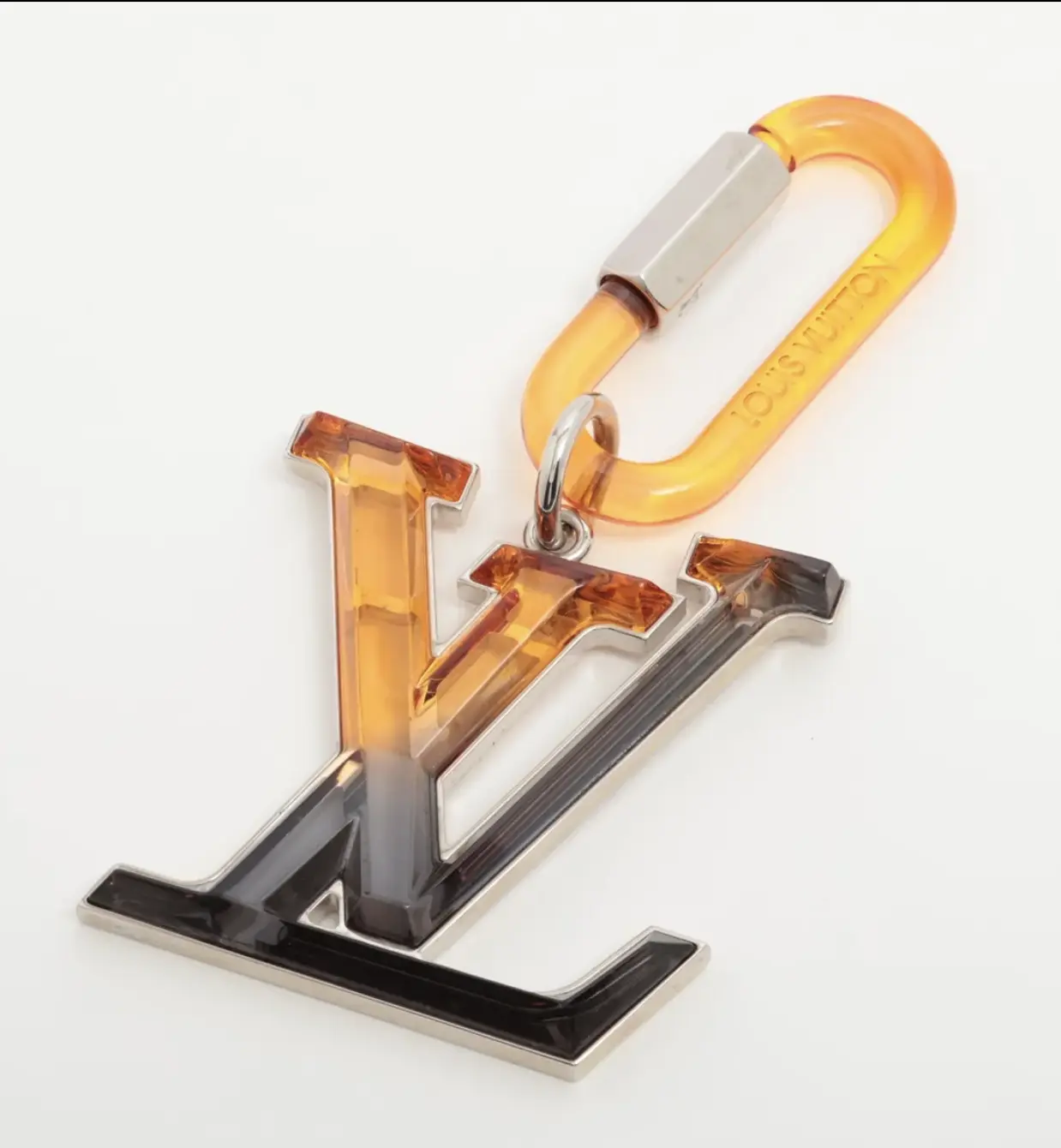Pre-owned Louis Vuitton Acrylic Bag Accessories Resin Bag Accessory LV Prism/Monogram Sunset Key Holder & Charm for Backpacks, Tote Bags, Handbags (Amber to Smoke Translucent Resin)