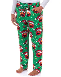Sesame Street Elmo Pajamas Women's Ornament Design Plush Fleece Lounge Sleep Pants
