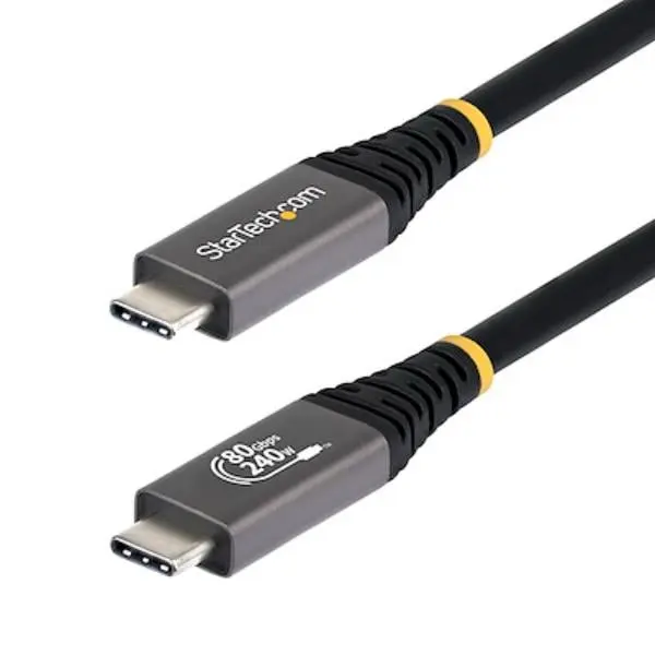 Startech CC3FT80GUSB4CABLE 3 ft. USB4 USB-C High-Speed 80 Gbps Cable - Black, Compatible with Mobile, Smartphone, Cellphone Electronic Devices & Chargers, Usb-C Cables, C-Type Cables