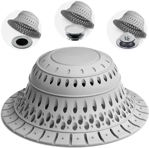 Shower Drain Hair Catcher - Shower Drain Cover, Drain Protector for Pop-Up and Regular Drains of Shower, Bathtub,Grey