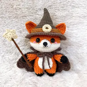 Loppy Puff  - Magical Fox Crochet , Amigurumi Wizard Forest Animal Crochet