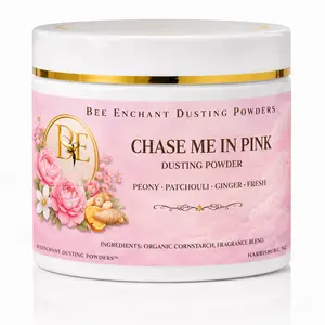 Bee Enchant’s Chase me in Pink Custom Body Dusting Perfume Powder- Scented - Finely Milled powder Talc-Free Fragrance Vanilla Daily- Natural Shower Powder Cosmetic-body powder- perfume powder