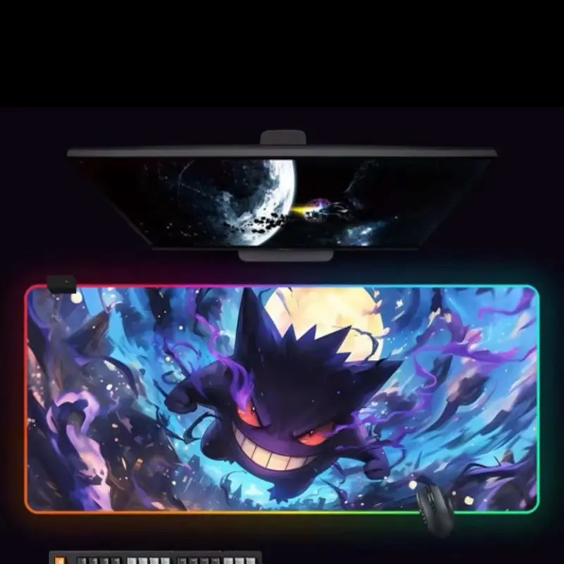 Glowing gengar play Matt RGB  Mousepad Gaming Accessories Keyboard Pad Gengar Desk Mouse Mat-pad