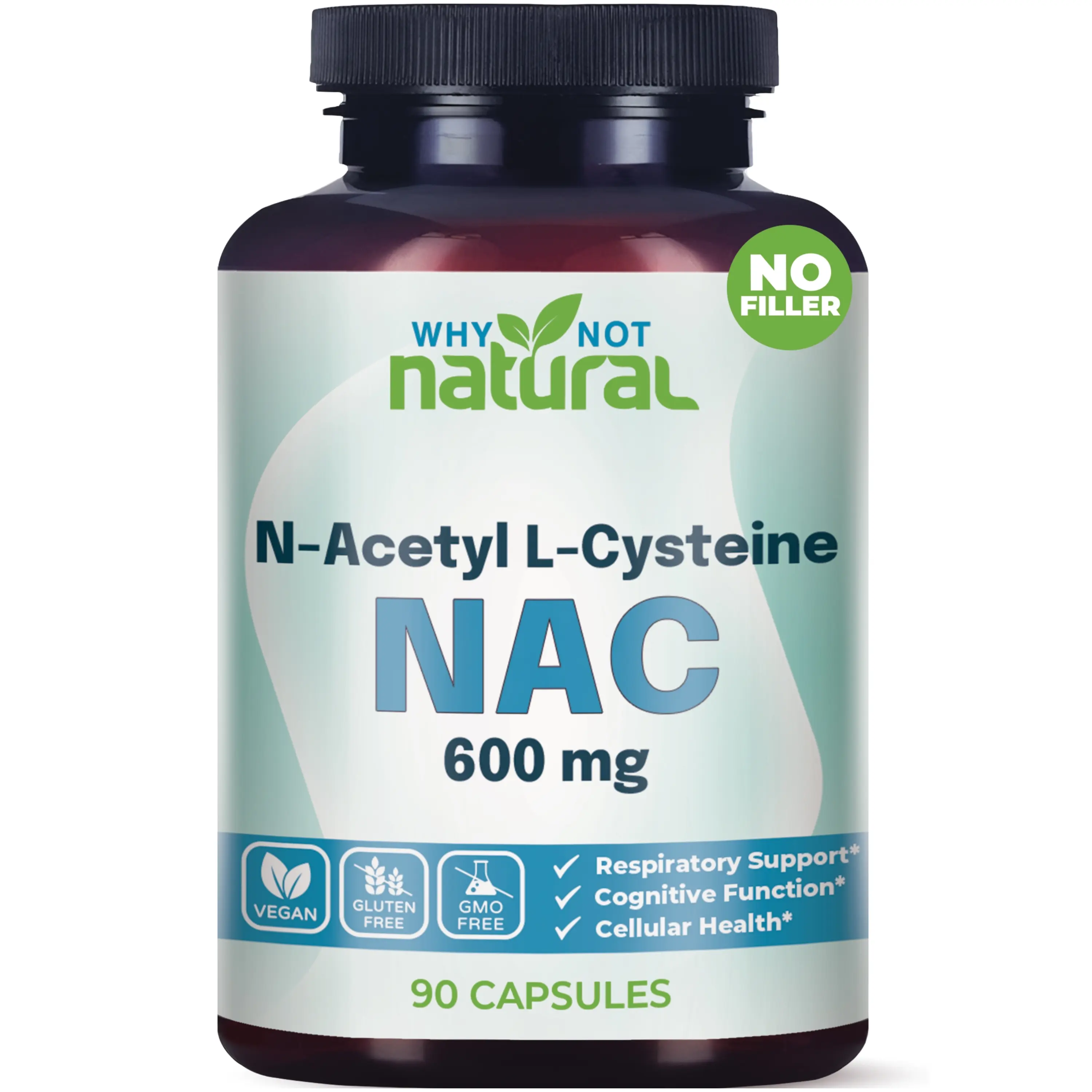 Why Not Natural NAC Supplement 600 mg, n-Acetyl cysteine Capsules Why Not Natural NAC Supplement 600 mg, n-Acetyl cysteine Capsules