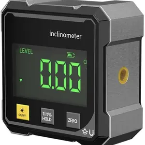 360° Magnetic Digital Angle Finder with Dual Laser Guides - Rechargeable Cube Inclinometer, 4-Side Strong Magnet Base, Backlit LCD Level Box for Table Saw Miter, Woodworking, Construction, Machinery Alignment