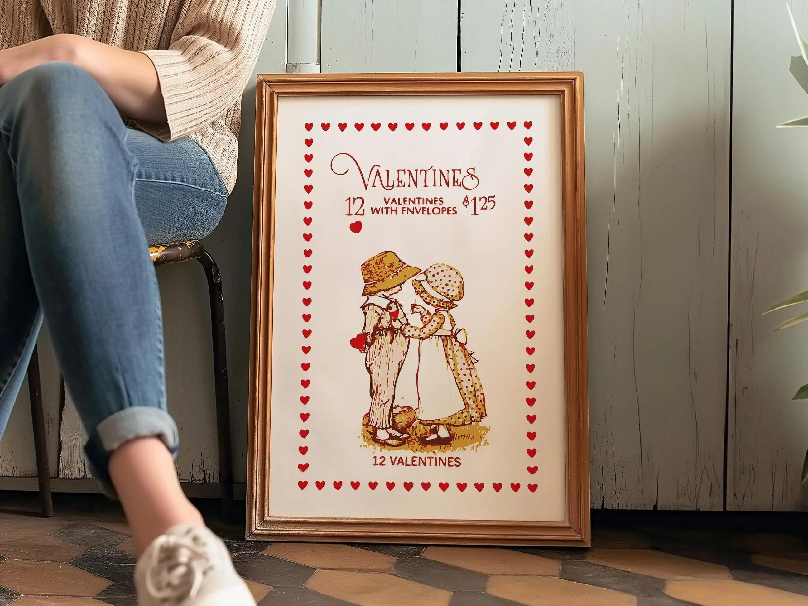 [SALE UP TO 40%] [Unframed] Retro Valentine Art Print Cute Valentines Day Poster Kitchen Wall Art Valentine Home Decor Kitchen Decor Holiday Gift for Friend