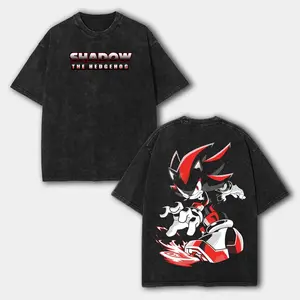 shadow the hedgehog Vintage Washed Tee Retro  T-Shirts Inspired by Iconic Factions and Heroes, Premium Heavy Cotton, Perfect for Wargame Fans, Sci-Fi Lovers