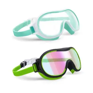 Aegend 2 Pack Swim goggles for Kids, Big Frame Anti-Fog Anti-UV Wide Vision Clear vision Waterproof, No leak large frame Swimming goggles for Boys Girls